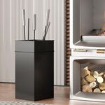 Kingson Stylish Fireplace Tools Set Includes Brush, Shovel, Poker, and Tongs Stainless Steel Handles Elegant Design for Log Burners and Fireplaces Fireside Companion Set