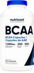 Nutricost BCAA Supplement (1000mg) 500 Capsules - 2:1:1 Branched Chain Amino Acids - Gluten-Free, Non-GMO