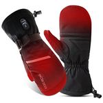 Heated Gloves Mittens - Electric Ski Gloves Men Women,Rechargeable Battery Gloves for Motorcycling Skiing Skating Hunting Fishing Camping Hiking Winter Hand Warmers