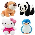 Future Shop Pack of 4 Soft Toys (Dog, Panda, Kitty & Penguien) Best Supper Soft Combo Toys Toy for Cute Kids Baby Boys/Girls Animal Stuffed Plush Toy Teddy Bear for Kids