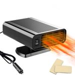 Leaflai Portable Car Heater That Plugs into Cigarette Lighter, 12V Rapid 2-in-1 Heating & Cooling Windshield Defroster and Demister, Universal Vehicle Heater Fan Suitable for All Cars