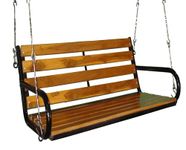 Kaushalendra Indoor Hanging Swing Jhula for Balcony - Very Strong, 350 Kg Capacity Hammock Chair with Hanging Accessory (122 CM), Wood, Brown