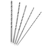 Long Drill Bit, 5Pcs High Speed Steel Small Twist Drill Bits Extra Long HSS Straight Shank Bits Tool for Drilling in Wood Plastic (2-5mm Diameter)