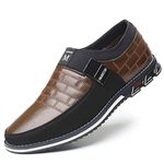 COSIDRAM Mens Casual Shoes Sneakers Slip on Loafers Comfort Fashion Walking Mocassins Business Work Dress Brown 8