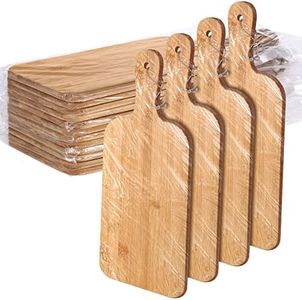 12 Packs Cutting Board Set Plain Chopping Board with Handles Large Serving Board Wooden Kitchen Cutting Board Bulk for Vegetables Meat Pizza Cheese Fruit Bread (15 x 7 Inch, Bamboo)