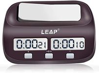 LEAP Chess Clock Digital Chess Timer Professional for Board Games Timer with Alarm Function (Official Store) Brown