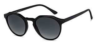 VINCENT CHASE EYEWEAR By Lenskart | Full Rim Round | Polarized and 100% UV Protected | Men & Women | Small | VC S14523 Black - Pack of 1