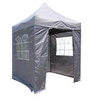 All Seasons Gazebos 2x2 Fully Waterproof Pop up Gazebo With 4 Zip up Sides and Accessories - Metallic Grey