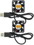 ANVISION 2-Pack 40 x 40 x 10mm 4010 Dual Ball Bearing DC 5V USB Brushless Cooling Fan