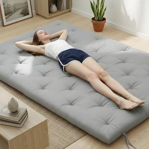 Syrinx Japanese Floor Futon Mattress King Size 80"x76", Foldable Lazy Floor Bed for Adults, Roll Up Lounger Tatami Sleeping Mat, Water Resistant Futon Tatami Mattresses for Home, Travel.