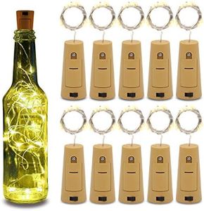 Betus 10 Pack Wine Bottles Cork String Lights - Battery Powered - Decorations for Garden, Wedding, Christmas & Party - Warm Light – 10 LEDs/3 Ft (Packs of 10)