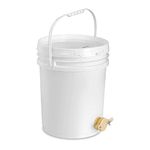 Wiesenfield Honey Tank Honey Storage Tank Honey Settling Bucket 20L Lid Honey Gate Valve WIPB-20 (Plastic, With Lid, Honey Gate Valve)