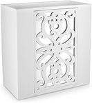 Creative Scents Mirror Janette White Bathroom Trash Can - Decorative Bathroom Wastebasket - Mirrored Waste Basket for Bathroom, Bedroom