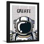 Chaka Chaundh Acrylic , Astronaut Poster With Frame, Motivational Quotes Frames, Quotes Wall Frames For Office, Student & Study Room, (14X11 In) (Vintage Create)