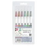 Kuretake CLEAN COLOR DOT Single Mild Smoky 6 colors set, Flexible dot tip marker, for Journals, Crafts, Illustration, Lettering, Planners, for Adult, Kids, Made in Japan