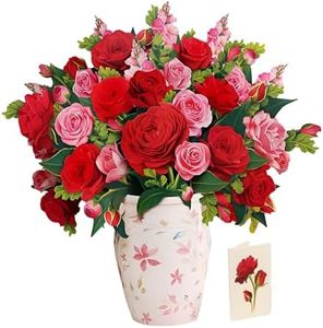 Freshcut Paper Grande Blooming Roses 20.5 Inch Life-Sized 3D Pop Up Cards – Anniversary, Valentine's Day, Mothers Day, Thank You, Gifts for Mom and Her – Includes Notecard and Envelope