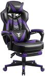 Zeanus Purple Gaming Chair with Footrest Reclining Computer Chair High Back Gamer Chair with Massage Ergonomic PC Gaming Chair Racing Desk Chair for Gaming Big and Tall Gaming Chairs for Adults