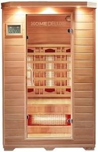 HOME DELUXE - cabine infrarouge REDSUN M VSS - 120 x 105 x 190 cm - pour 2 personnes, 6 radiateurs à spectre complet, bois : pruche I sauna infrarouge, sauna, cabine chauffante, infrarouge