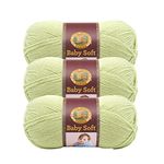 (3 Pack) Lion Brand Yarn 920-169 Babysoft Yarn, Sweet Pea