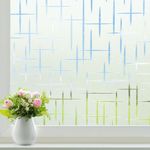 Homein Window Film Privacy, Frosted Window film Cross Pattern Static Cling No Glue Self Adhesive Glass Film Anti UV Removable Opaque Window Film for Home Bathroom Office (44.5 x 200 cm)