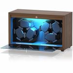 Six Automatic Watch Winder Watch Box Equipped with Super Quiet Japanese Motor, 5 RPM Mode Setting, led Lights, Retractable Pillow Suitable for Women's and Men's Watches