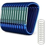 12 Pack - 3" Blue Aluminum Carabiner D Shape Buckle Pack, Keychain Clip, Spring Snap Key Chain Clip Hook Buckle (Blue 3" (12 Pack))