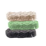 JOSALINAS Nature Konjac Facial Sponge 3 Packs with Activated Bamboo Charcoal for Cosmetic Face Cleaning, Square