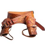 Hulara Full Grain DD Harness Buff Leather Western Gun Holster for Men Heritage Rough Rider 357 Magnum Holster Cowboy Gun Belt and Holster .38/.357 Cal Revolver Holster