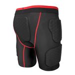 Topeter Padded Snowboard Shorts, Compression Crash Pants, Protective Butt Pad and Tailbone Protection for Ski, Hockey, Rugby, Skating for Men (Large, Red)