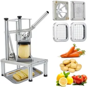 Garveetech Commercial Vegetable Fruit Slicer with 4 Stainless Steel Blades (1/4", 3/8", 1/2" & 6-Wedge Slicer), French Fry Cutter Potato Dicer & Fruit Slicer for Potato, Tomato, Onion and Cucumber