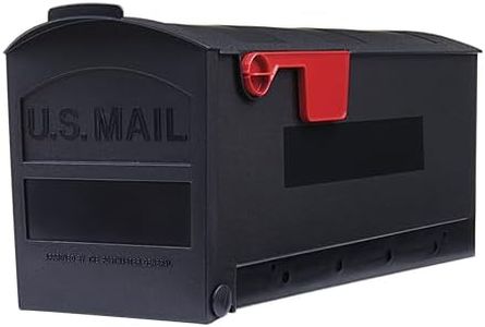 Architectural Mailboxes Patriot Plastic Post Mount Mailbox, Compatibility Code E, GMB505BAM, Black, Medium Capacity