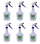 ALTRUIST Unbreakable Plastic Empty Spray Bottle 1000 ml Double-Shot Trigger (Aqua) For Sanitizer, Liquid, Fogging, Garden Spray Glass Cleaning (Set of 6) (White)