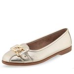 Aerosoles Women's Bia Ballet Flat, Soft Gold Pu, 7