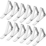 HOOSUN Tablecloth Clips Stainless Steel Picnic Table Cover Clamps for Kitchen Dining Party Outdoor Wedding and Picnics, Table Cloth Holder & Skirt Clips (12 Pack)