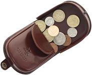 Visconti Monza Collection Vegetable Tanned Leather Tray Coin Purse TRY5, Brown, One Size