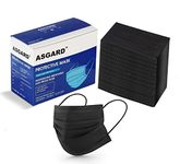 ASGARD Nonwoven Fabric Disposable Multilayer Protective Mask (Black, Pack of 50) for Unisex