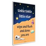 ArtinKart Poster-Tinkle Quote Funny Poster Art Print for Bathroom Washroom Toilet Door (12x18 inch, multicolor, Unframed)