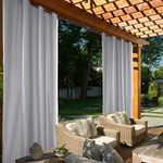 Outdoor Curtain Garden Patio Gazebo Sunscreen Blackout Curtains, Thermal Insulated Curtains with Grommet | Waterproof& Windproof&UV-protection & Mildew Resistant (Gray, 2 Panels, 54" x 96")