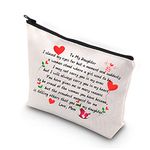 to My Daughter Makeup Bag Daughter Cosmetic Bag from Mom and Dad Daughter Graduation Travel Pouch Birthday Gifts for Daughter Bonus Daughter Daughter in Law