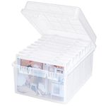 Lifewit Photo Storage Box 5x7 5R Photo Case, 9 Inner Photo Keeper, Clear Photo Boxes Storage, Seed Organiser, Craft Storage Box for Cards Pictures Stamps Office Supplies with 1 Sheet Label Sticker