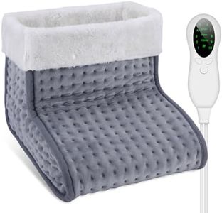 DEWEL Calentador de Pies Eléctrico Calentador Pies 90W 10 Niveles de Temperatura 30-60℃ Temporizador de 45/90/120min Calientapiés Eléctrico Forro Extraíble y Lavable hasta Talla de 46 Gris Osuro
