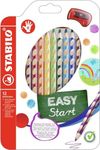 Ergonomic Colouring Pencil - STABILO EASYcolors - Right-Handed - Pack of 12 - Assorted Colours with Sharpener