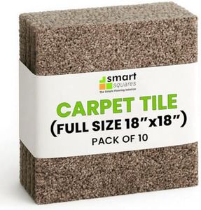 Smart Squares Easy Street Premium Made in The USA Carpet Tiles 18x18 Inch, Soft Padded, Seamless Appearance, Peel and Stick for Easy DIY Installation