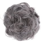 CAISHA Messy Scrunchie Bun Voluminous Wavy Hairpiece Heat-resistant Synthetic Fibres Gray Blond Mix G21A