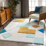 HR Carpets_Soft Modern Shag Area Rugs Fluffy Living Room Carpet Comfy Bedroom Home Decorate Floor Kids Playing Mat [Size 6x9 feet].