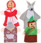 SAFIGLE Story Telling Finger Puppets Little Red Riding Hood Plush 4pcs Finger Doll Props Fabric Mermaid Cute Finger Puppets