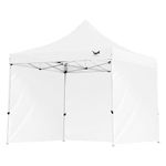 Malabar Trading Company Heavy Duty Canopy Tent with SideWall | 3 Side Cover/Pop-up Tent for Garden and Promotional Activity | 10x10 FT | Easy Foldable & Portable (White)