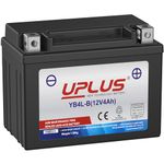 UPLUS Motorcycle Battery YB4L-B 12V 4Ah Maintenance Free SLA Powersport Batteries Replacement for CB4L-B,YB4LB, for ATVs, Personal Watercraft,Snowmobiles