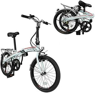 Xspec 20" 7 Speed Folding Compact City Commuter Bike, White (NOT an Electric Bike)