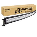 RIGIDON Curved Car Led Light Bar, 52 inch 300W 12V 24V for Car Off road Truck SUV UTE ATV 4x4 Vehicle, Flood Spot Combo Beam, Waterproof Driving Work Lamp Fog Lights, 6000K White